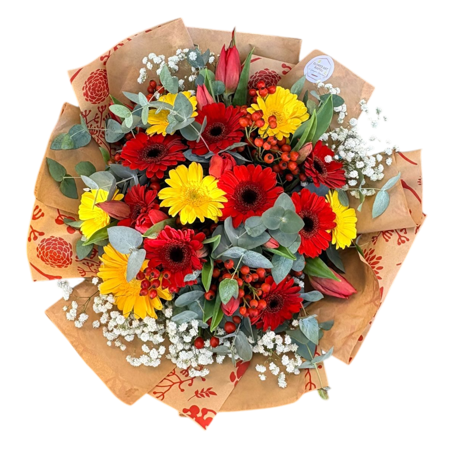 Bouquet con Gerbere miste e tulipani L